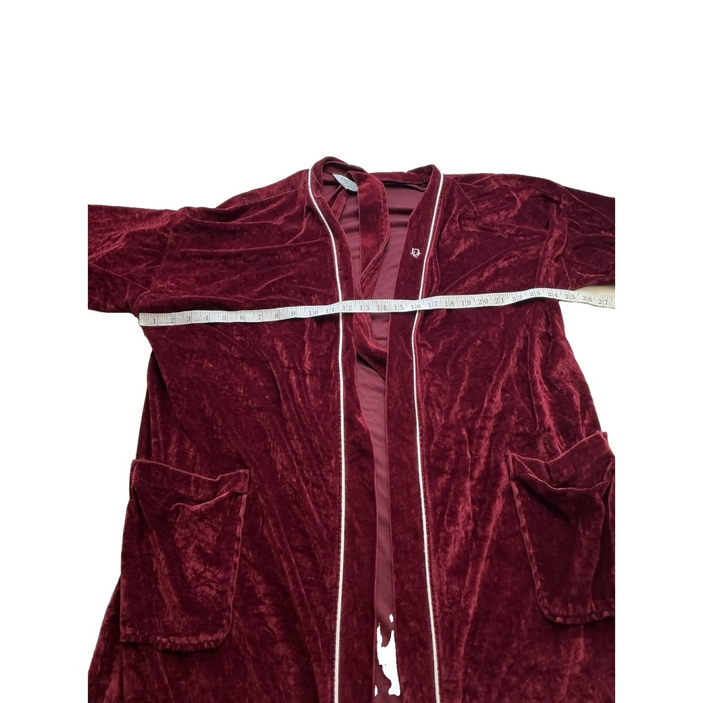 Christian Dior Robe Mens One Size Burgundy Vintage Velvet Monsieur (D9) - Picture 2 of 7